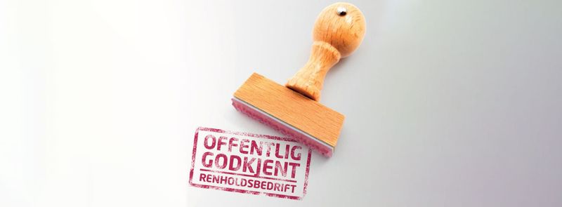 Merket for offentlig godkjent renholdsvirksomhet.